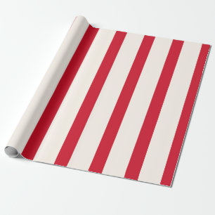Red and White Striped Shower Curtain Wrapping Paper