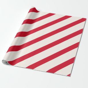 Red and White Striped Shower Curtain Wrapping Paper