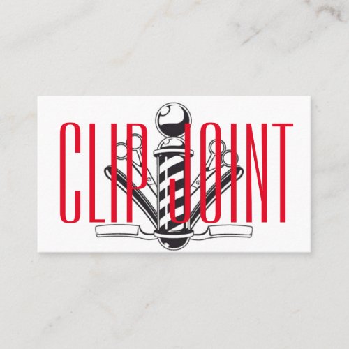 Red and White Striped w/BarberPole, Straight Razor Business Card