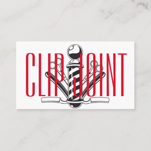 Customizable Red and White Striped w/BarberPole, Straight Razor Business Card