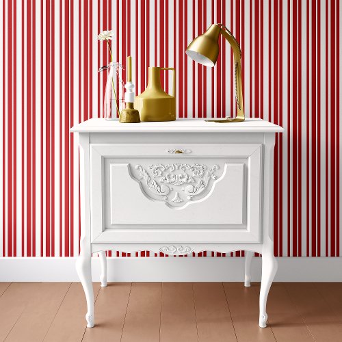 Red and White Striped Wallpaper