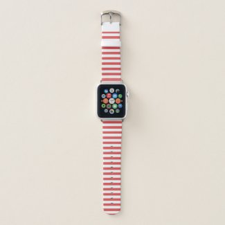 Red and White Stripes Apple Watch Band