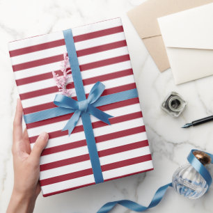 Red and White Stripes Candy Cane or American Theme Wrapping Paper