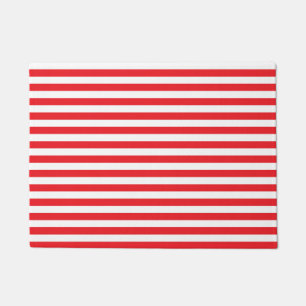 Red and White Stripes Doormat