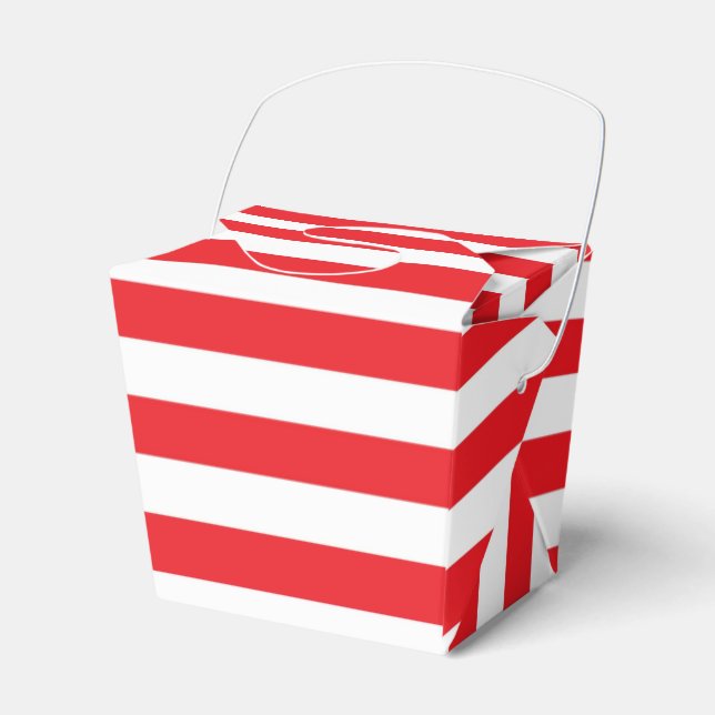 Red and White Stripes Favor Box (Front Side)