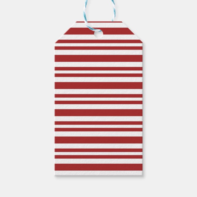Red and white stripes gift tags (Front)