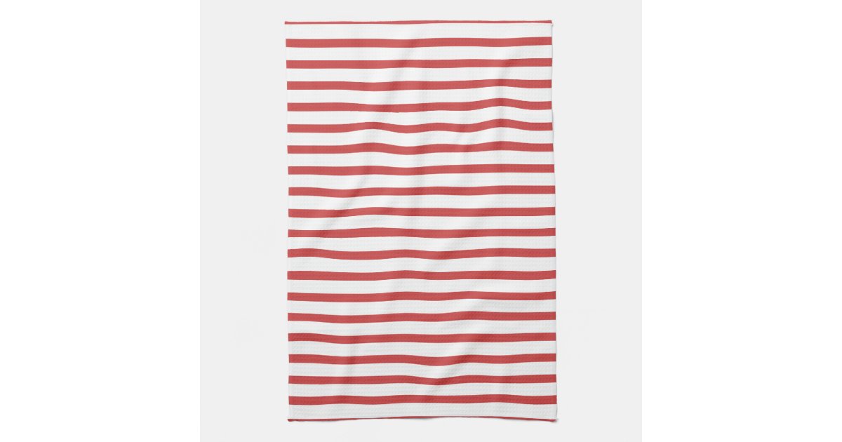 Red and White Stripes Hand Towel