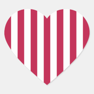 Red and White Stripes Heart Sticker
