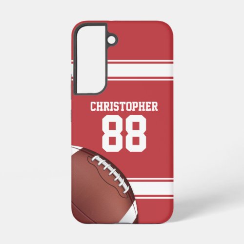 Red and White Stripes Jersey Grid Iron Football Samsung Galaxy S22 Case