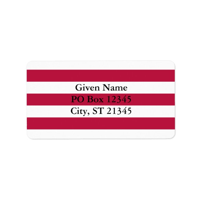 Red and White Stripes Label (Front)