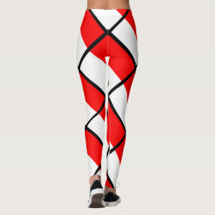Red and White Stripes Leggings