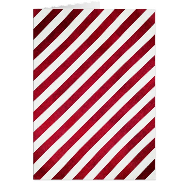 Red And White Stripes On Fabric Texture by STaylor Cards (Front)