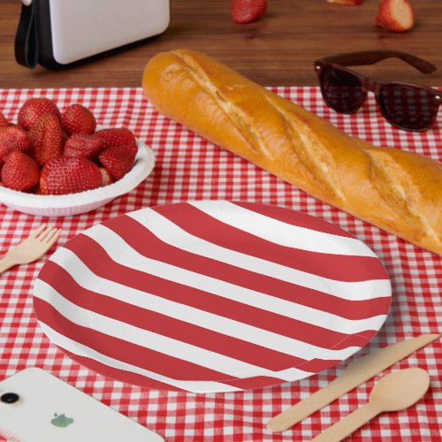 Red and White Stripes Paper Plates