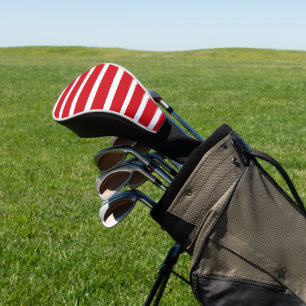 Red and white stripes pattern golf head cover