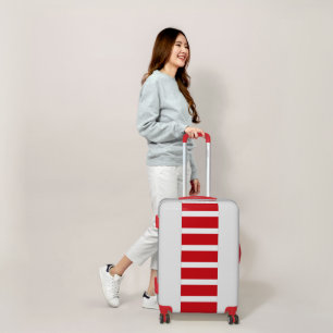 Red and white stripes pattern luggage
