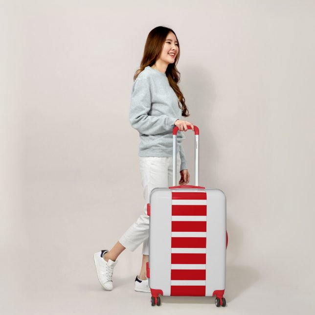 Red and white stripes pattern  luggage (Scale)