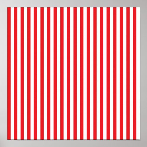 Red and White Stripes Pattern Poster