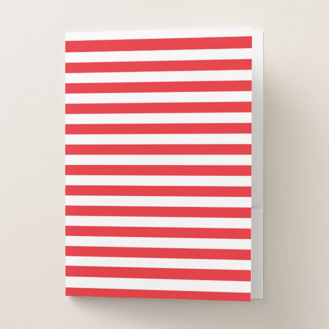 Red and White Stripes Pocket Folder (Front)