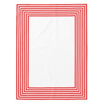 Red And White Stripes Tablecloth by 85leobar85 at Zazzle