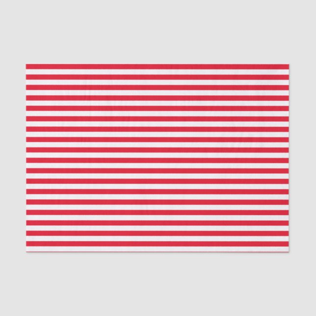 Red and White Stripes Tissue Paper (Front)