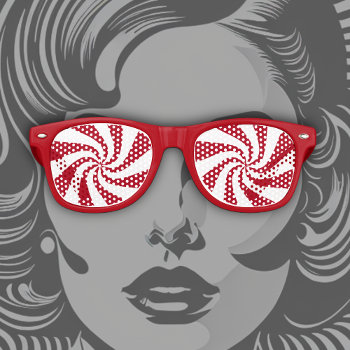 Red And White Swirl Retro Sunglasses by TailoredType at Zazzle