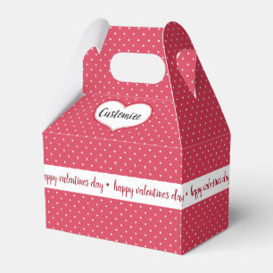 Red And White Swiss Dot Pattern Favor Box