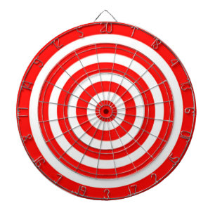 Red and White Target Dart Board