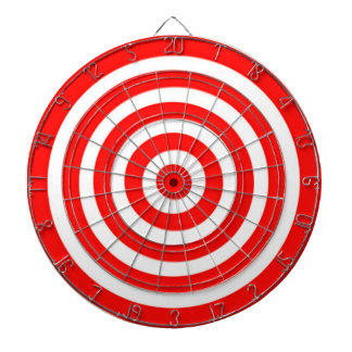 Red and White Target Dart Board