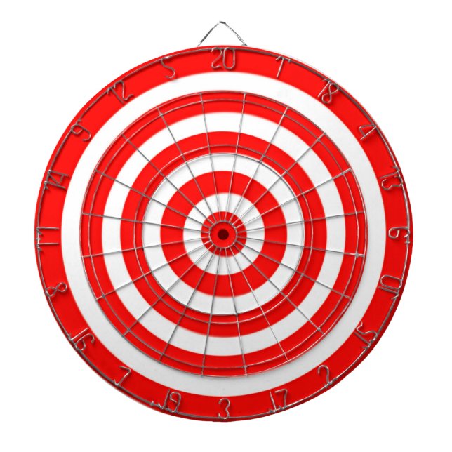 Red and White Target Dart Board (Front)