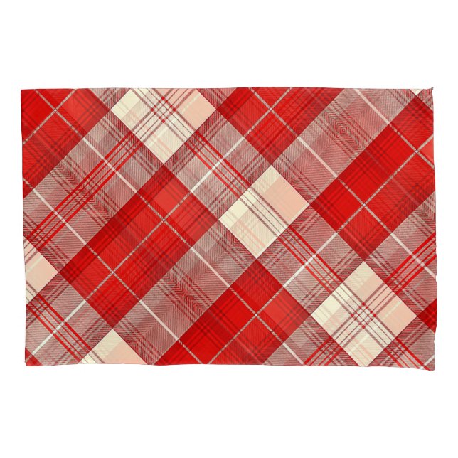 Red and white tartan pillowcase (Front)
