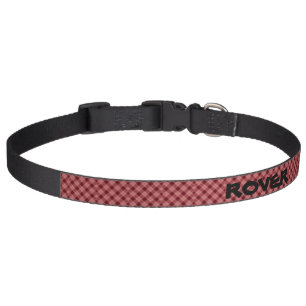 Red And White Tartan Plaid Pet Collar