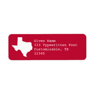 Red and White Texas Label