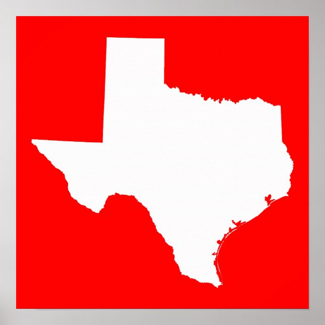 Red and White Texas Poster (Front)