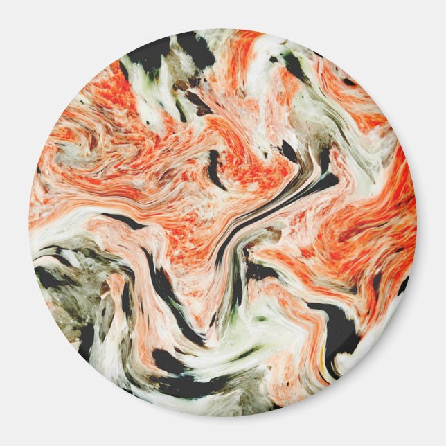 Red and White Textile Marble  Magnet (Front)