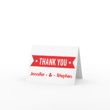 Red And White Thank You Personalized