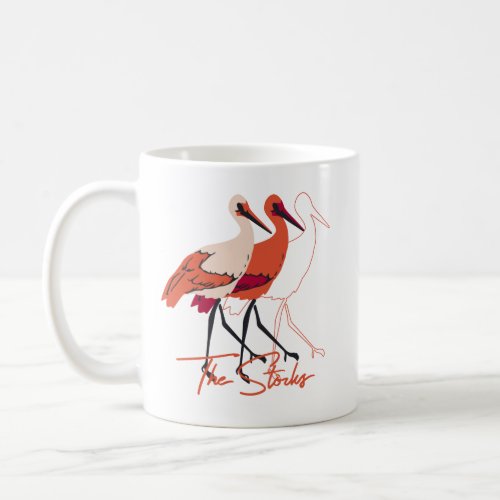  Red and White The Stork Birds Coffee Mug