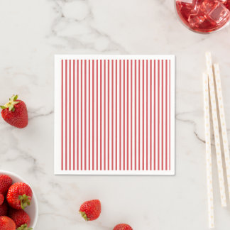 Red and White Thin Stripe Napkins