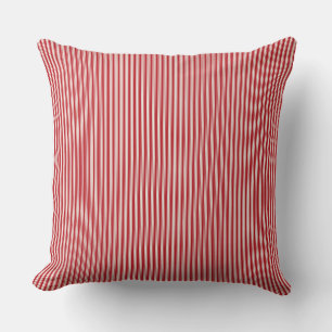 red and White Ticking Stripe Cushion