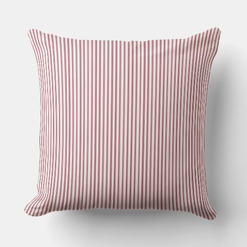 red and White Ticking Stripe Cushion