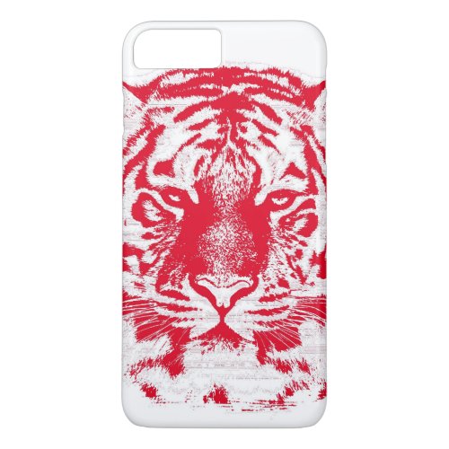 Red and White Tiger Face Close Up iPhone 8 Plus7 Plus Case