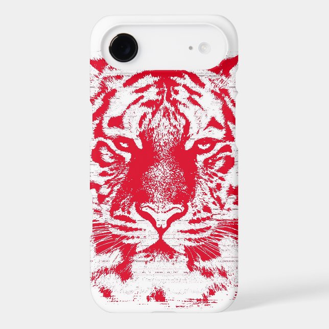 Red and White Tiger Face Close Up Case-Mate iPhone Case (Back)
