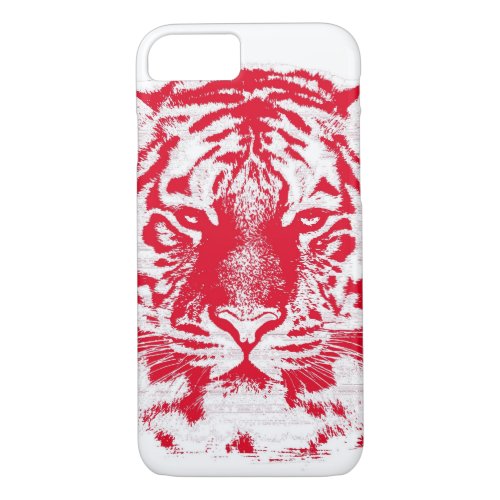 Red and White Tiger Face Close Up iPhone 87 Case