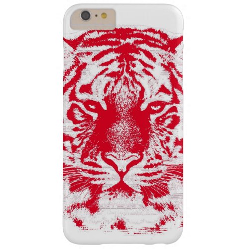 Red and White Tiger Face Close Up Barely There iPhone 6 Plus Case