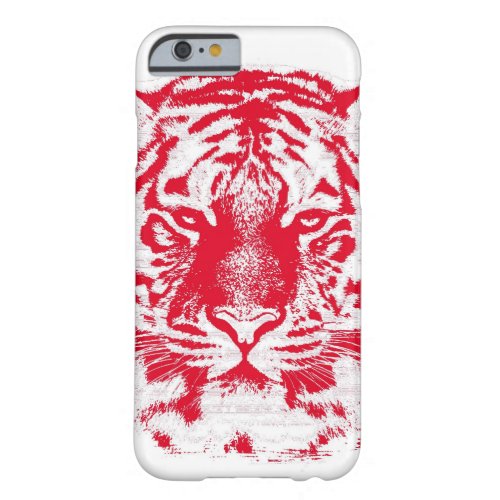 Red and White Tiger Face Close Up Barely There iPhone 6 Case