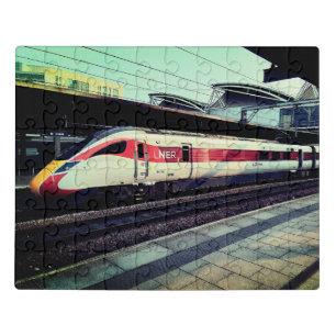 Red and white train jigsaw puzzle