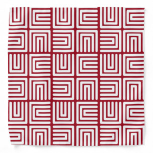 red and white Tribal African head wrap Bandana