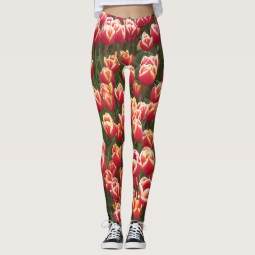 Red and White Tulip Legging