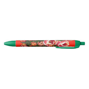 Red and White Tulips Green Pen