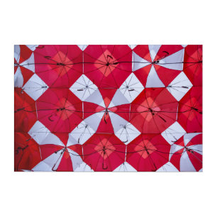 Red and White Umbrella Ceiling Acrylic Print