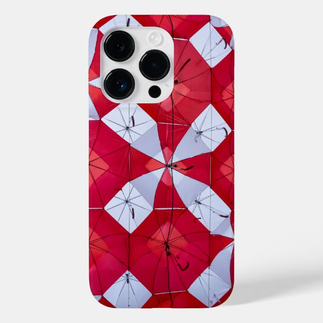 Red and White Umbrellas Case-Mate iPhone Case (Back)